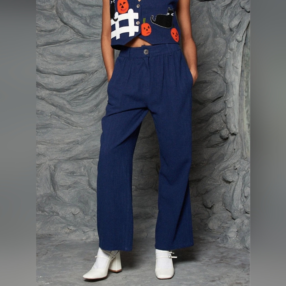 FBC Navy Linen Trousers